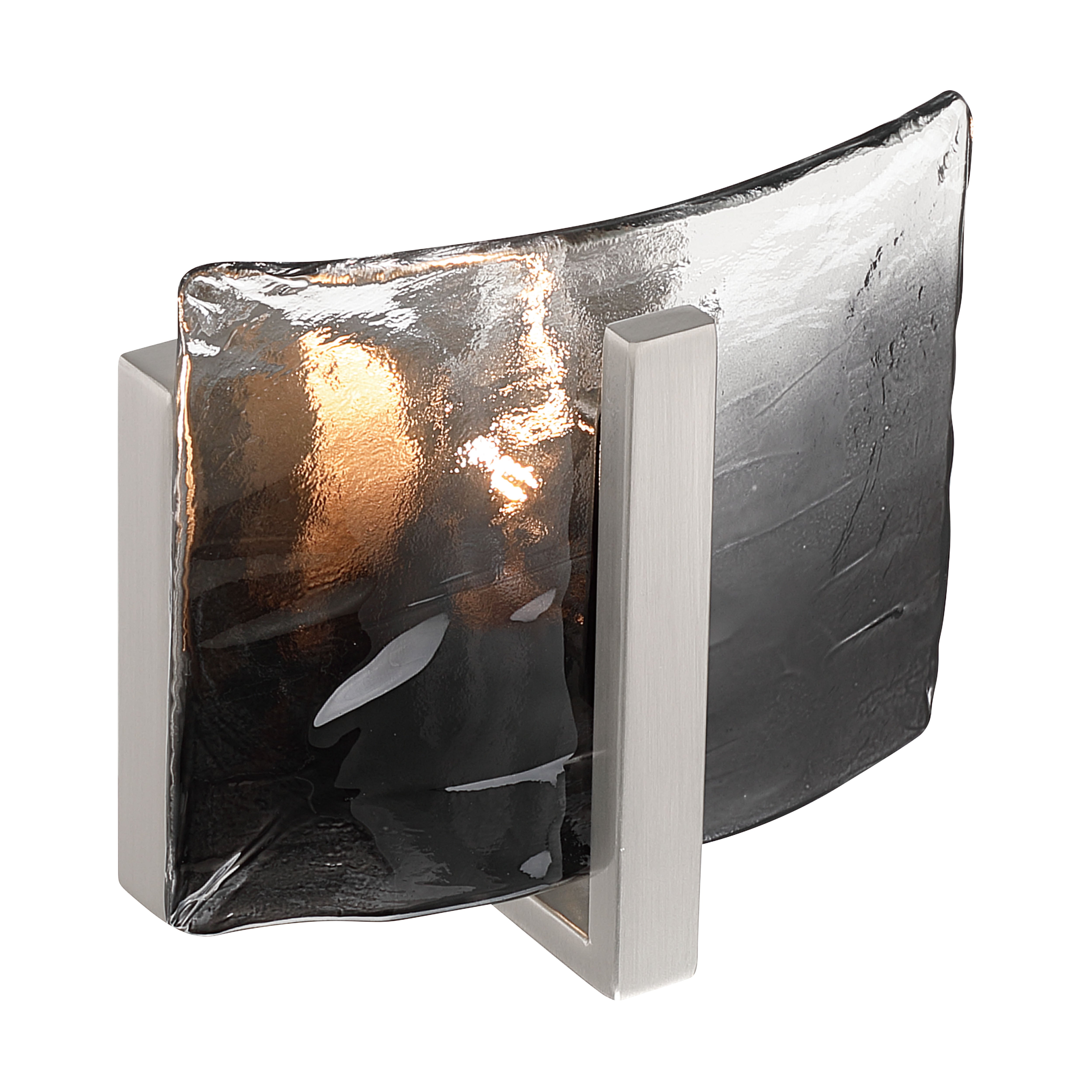 Aenon 1-light Wall Sconce in Pewter with Smokey Water Glass - - Golden Lighting