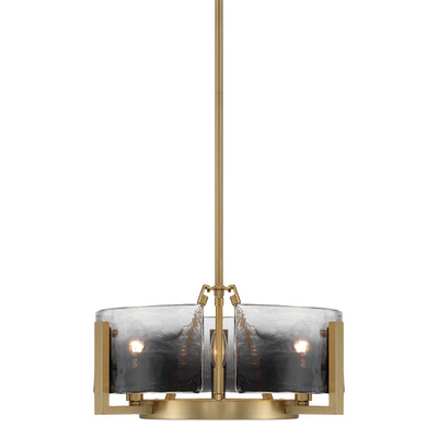 Aenon 3-light Chandelier in Brushed Champagne Brass with Smokey Water Glass - - Golden Lighting