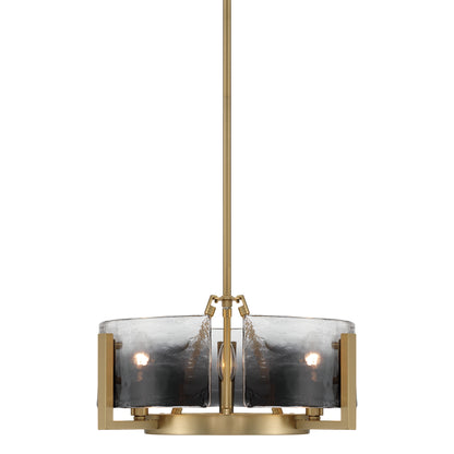Aenon 3-light Chandelier in Brushed Champagne Brass with Smokey Water Glass - - Golden Lighting