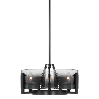 Aenon 3-light Chandelier in Matte Black with Smokey Water Glass - - Golden Lighting