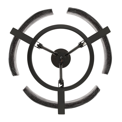 Aenon 3-light Chandelier in Matte Black with Smokey Water Glass - - Golden Lighting