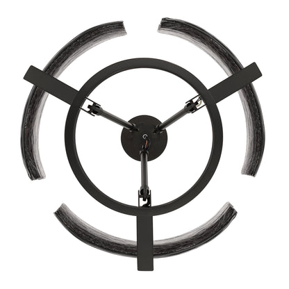 Aenon 3-light Chandelier in Matte Black with Smokey Water Glass - - Golden Lighting
