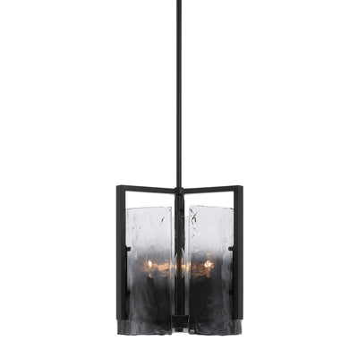Aenon 3-light Pendant in Matte Black with Smokey Water Glass - - Golden Lighting