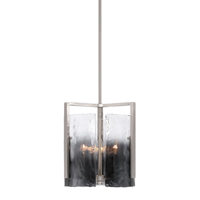 Aenon 3-light Pendant in Pewter with Smokey Water Glass - - Golden Lighting