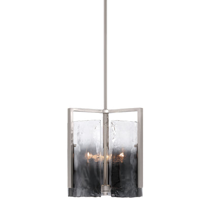 Aenon 3-light Pendant in Pewter with Smokey Water Glass - - Golden Lighting