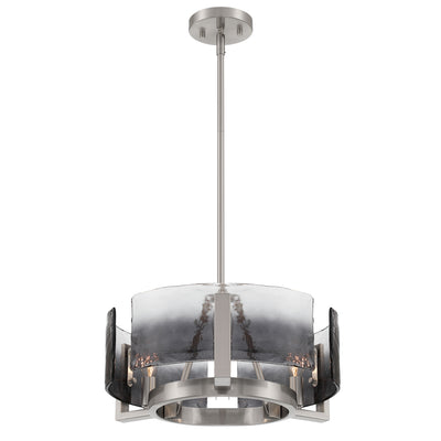 Aenon 3-light Chandelier in Pewter with Smokey Water Glass - - Golden Lighting