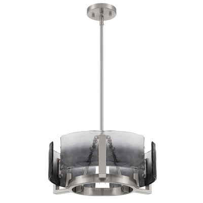Aenon 3-light Chandelier in Pewter with Smokey Water Glass - - Golden Lighting