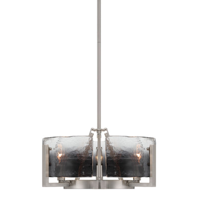 Aenon 3-light Chandelier in Pewter with Smokey Water Glass - - Golden Lighting