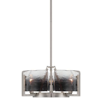 Aenon 3-light Chandelier in Pewter with Smokey Water Glass - - Golden Lighting