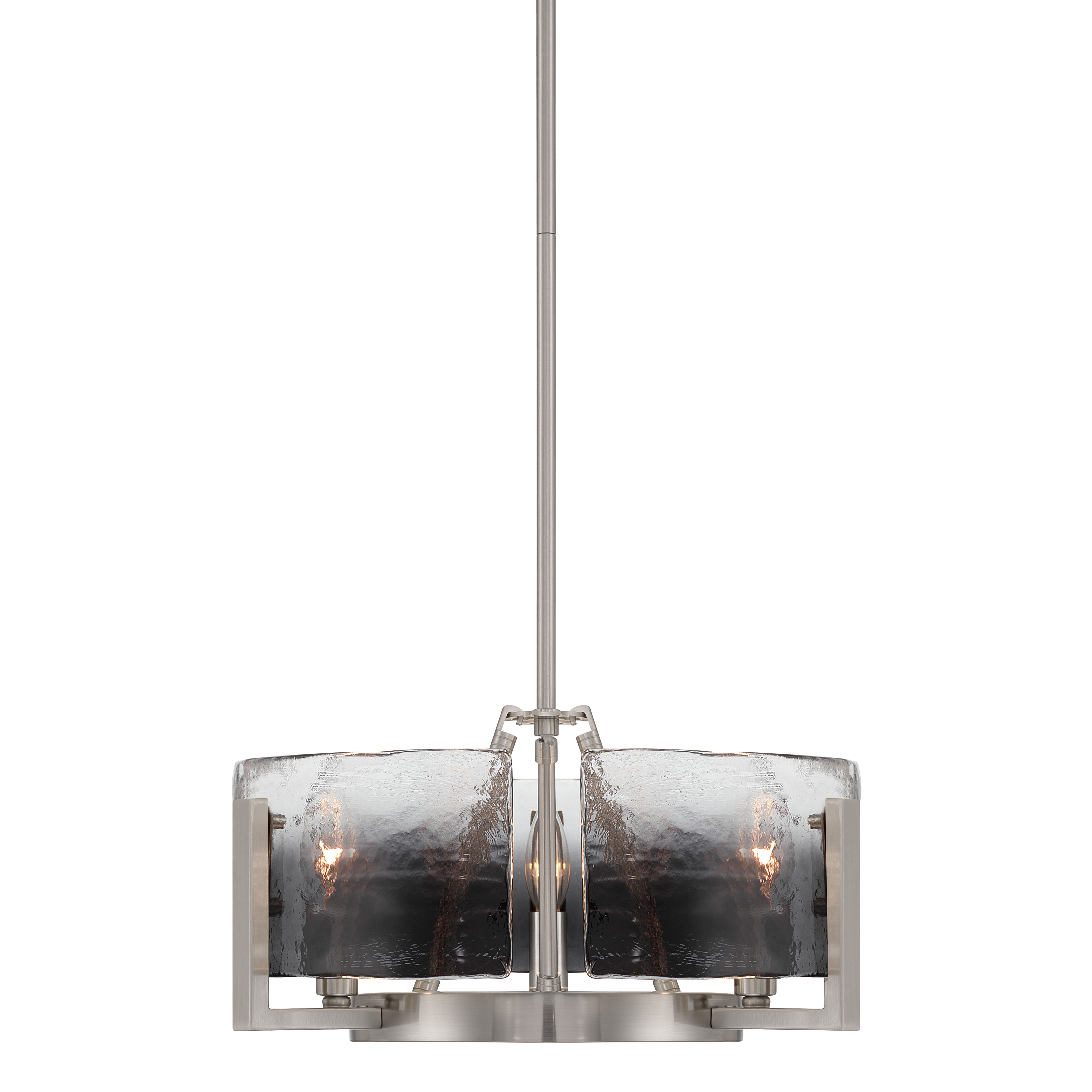 Aenon 3-light Chandelier in Pewter with Smokey Water Glass - - Golden Lighting