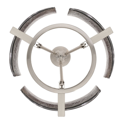 Aenon 3-light Chandelier in Pewter with Smokey Water Glass - - Golden Lighting