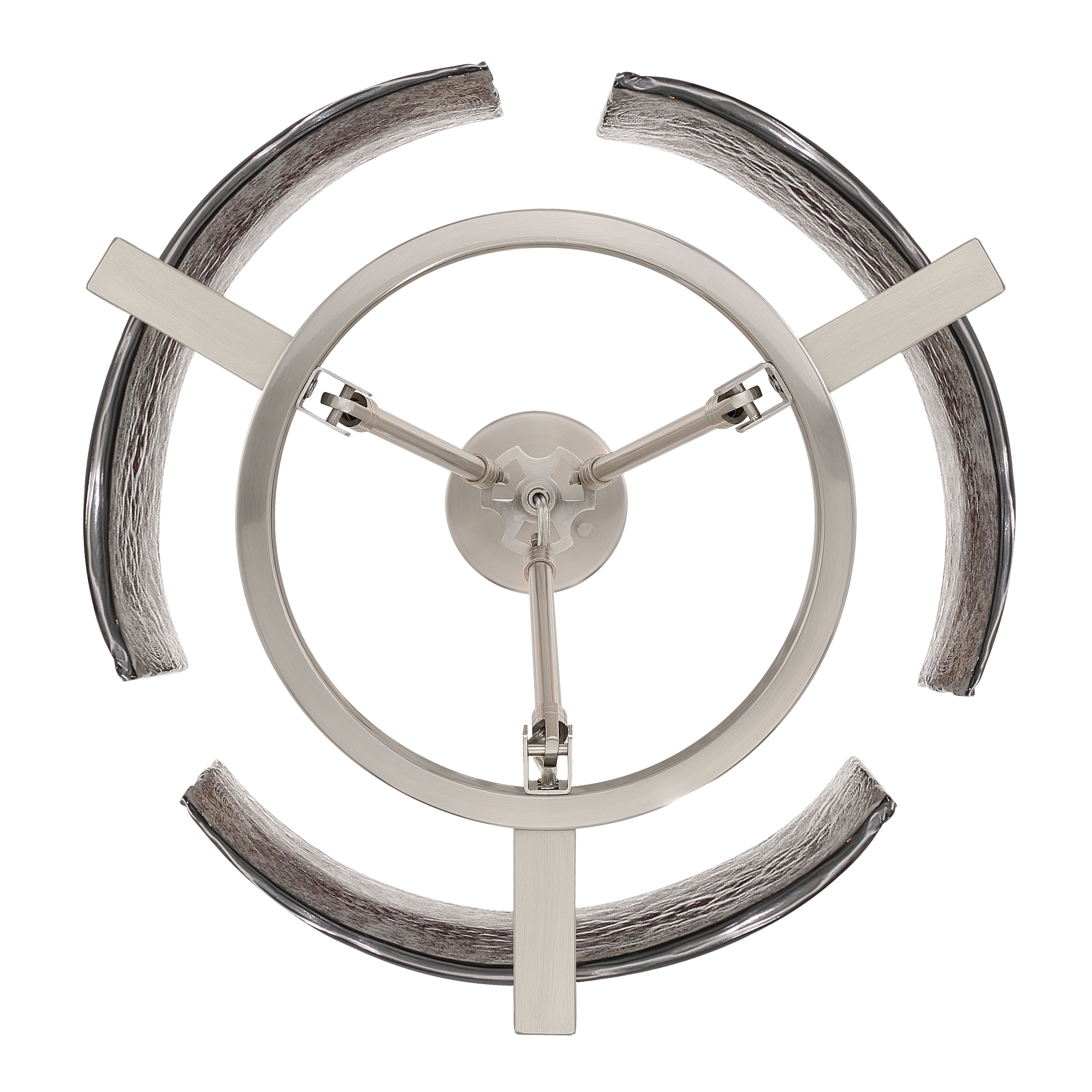 Aenon 3-light Chandelier in Pewter with Smokey Water Glass - - Golden Lighting