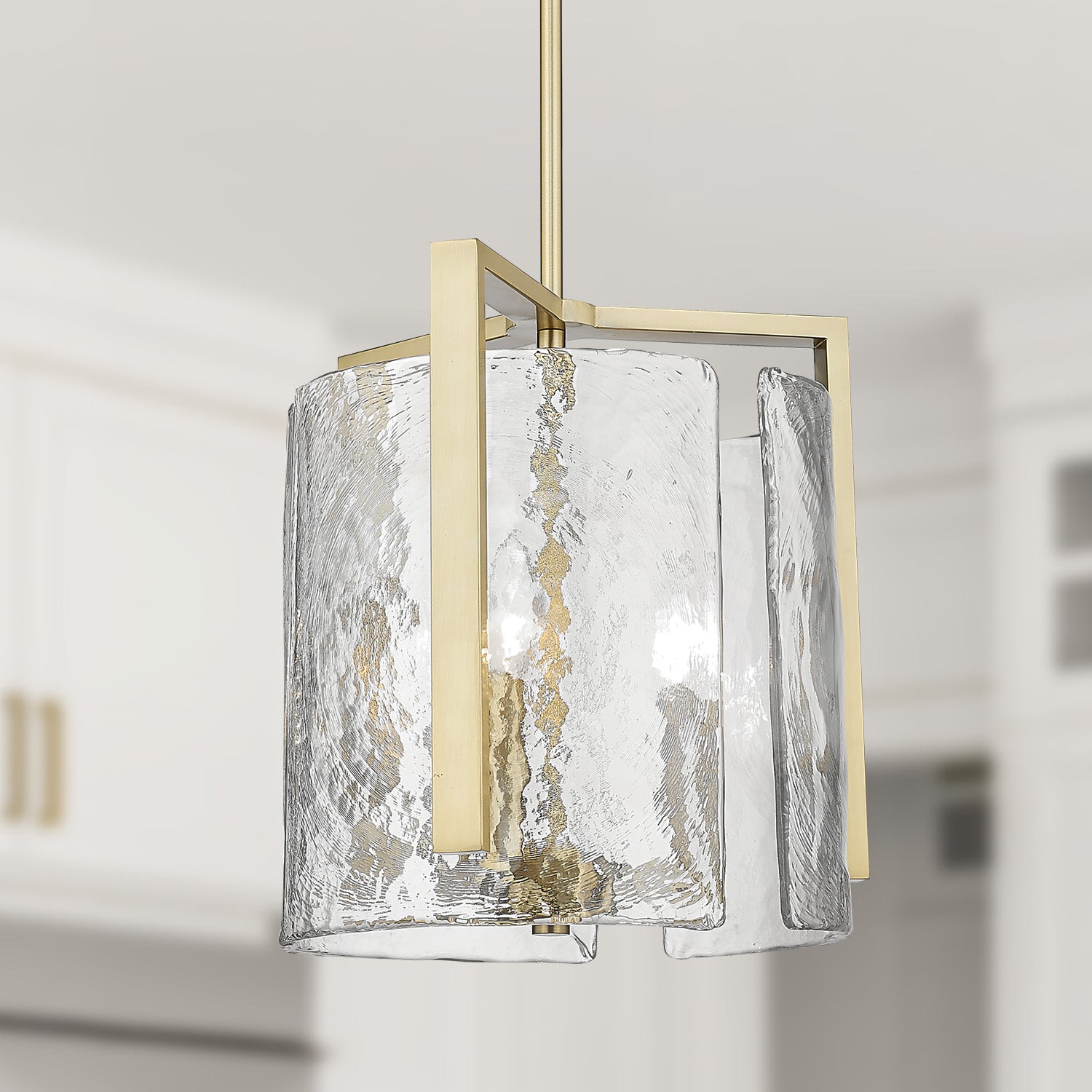 Yep by Golden Lighting Aenon 3-light Pendant in Brushed Champagne Brass - - Golden Lighting