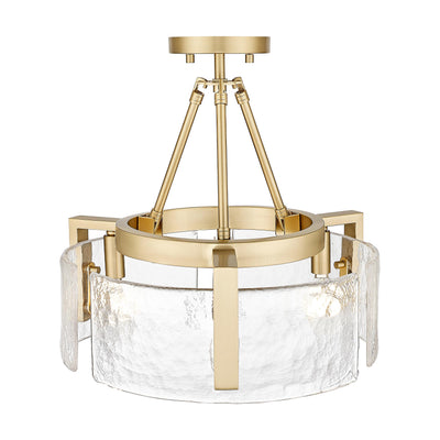 Aenon 3-light Semi-Flush Mount in Brushed Champagne Brass - - Golden Lighting