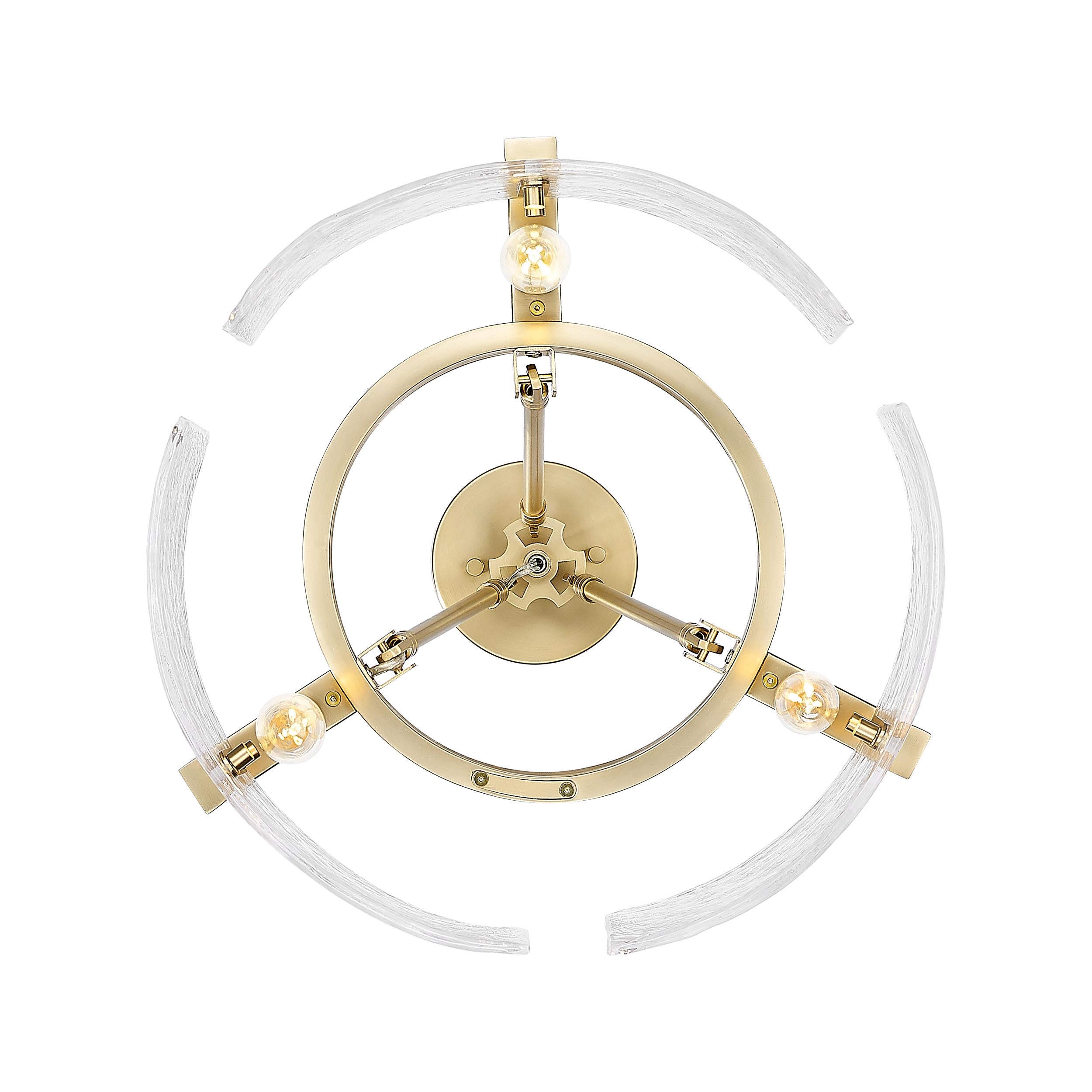 Aenon 3-light Semi-Flush Mount in Brushed Champagne Brass - - Golden Lighting