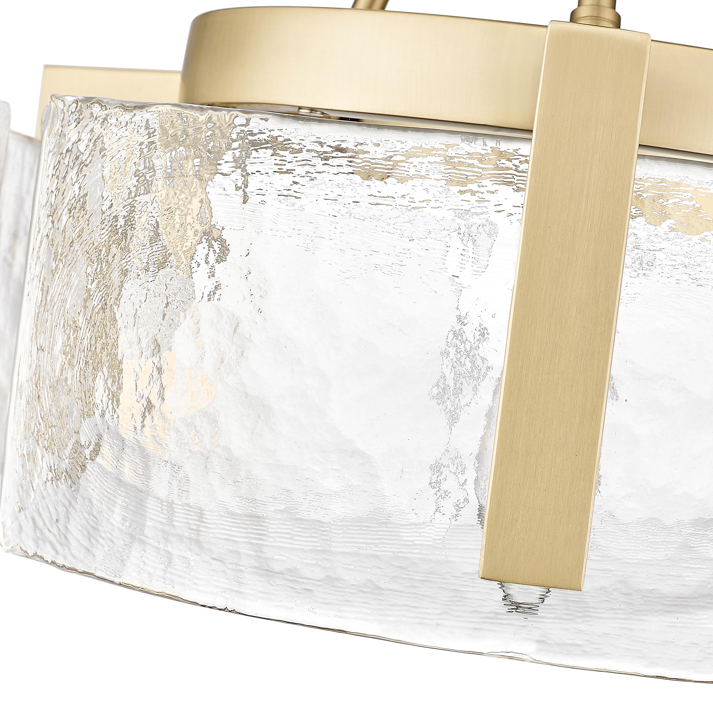 Aenon 3-light Semi-Flush Mount in Brushed Champagne Brass - - Golden Lighting