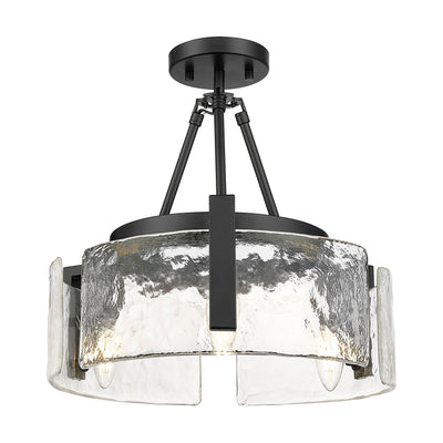 Aenon 3-light Semi-Flush Mount in Matte Black - - Golden Lighting