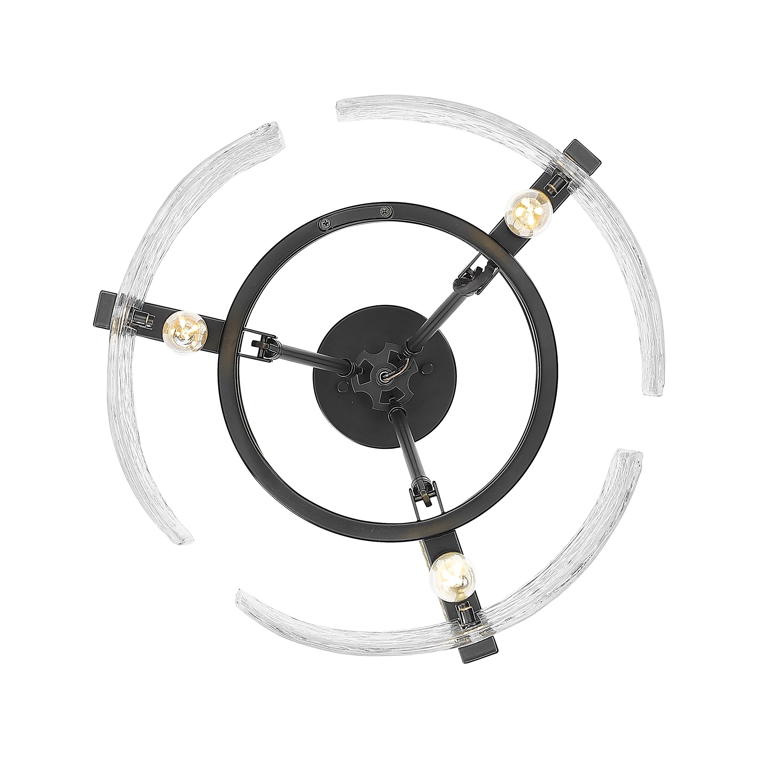 Yep by Golden Lighting Aenon 3-light Semi-Flush Mount in Matte Black - - Golden Lighting