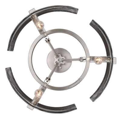 Aenon 3-light Semi-Flush Mount in Pewter with Smokey Water Glass - - Golden Lighting