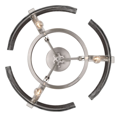 Aenon 3-light Semi-Flush Mount in Pewter with Smokey Water Glass - - Golden Lighting