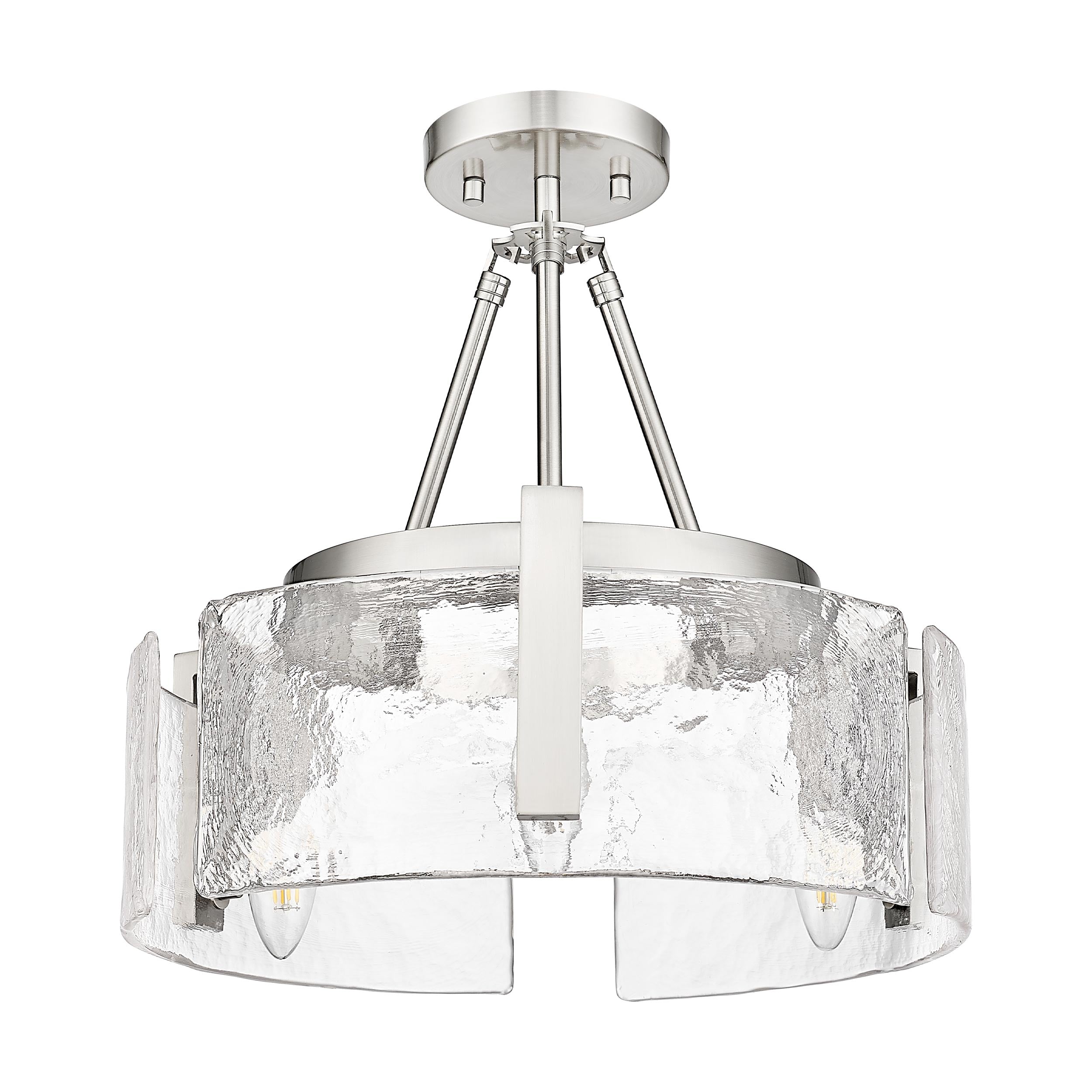 Yep by Golden Lighting Aenon 3-light Semi-Flush Mount in Pewter - - Golden Lighting
