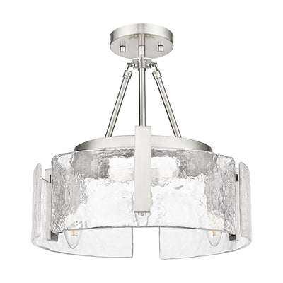 Aenon 3-light Semi-Flush Mount in Pewter - - Golden Lighting