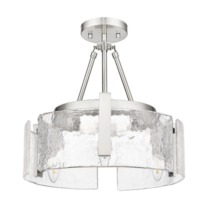 Aenon 3-light Semi-Flush Mount in Pewter - - Golden Lighting