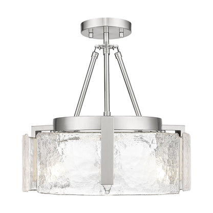 Yep by Golden Lighting Aenon 3-light Semi-Flush Mount in Pewter