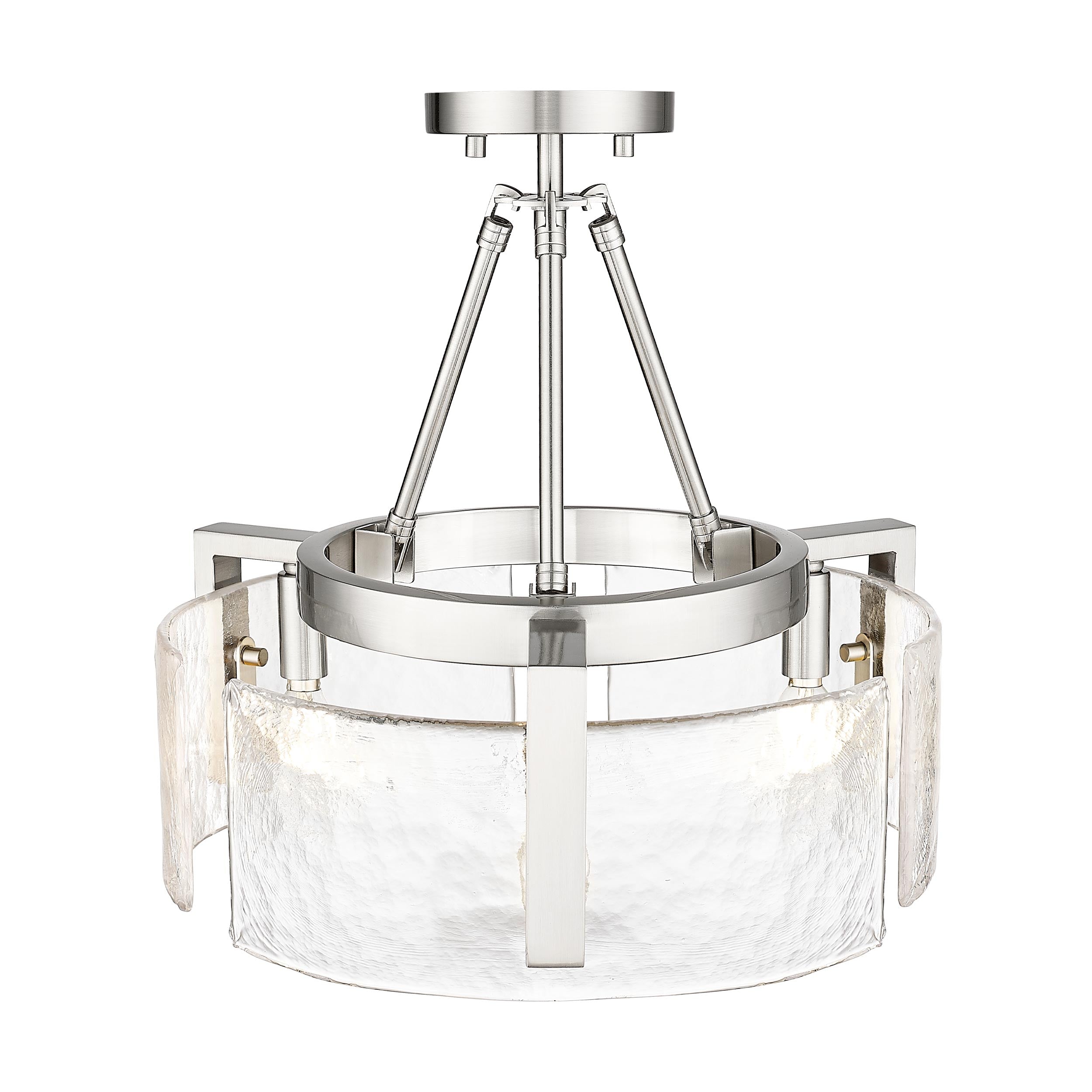 Yep by Golden Lighting Aenon 3-light Semi-Flush Mount in Pewter - - Golden Lighting