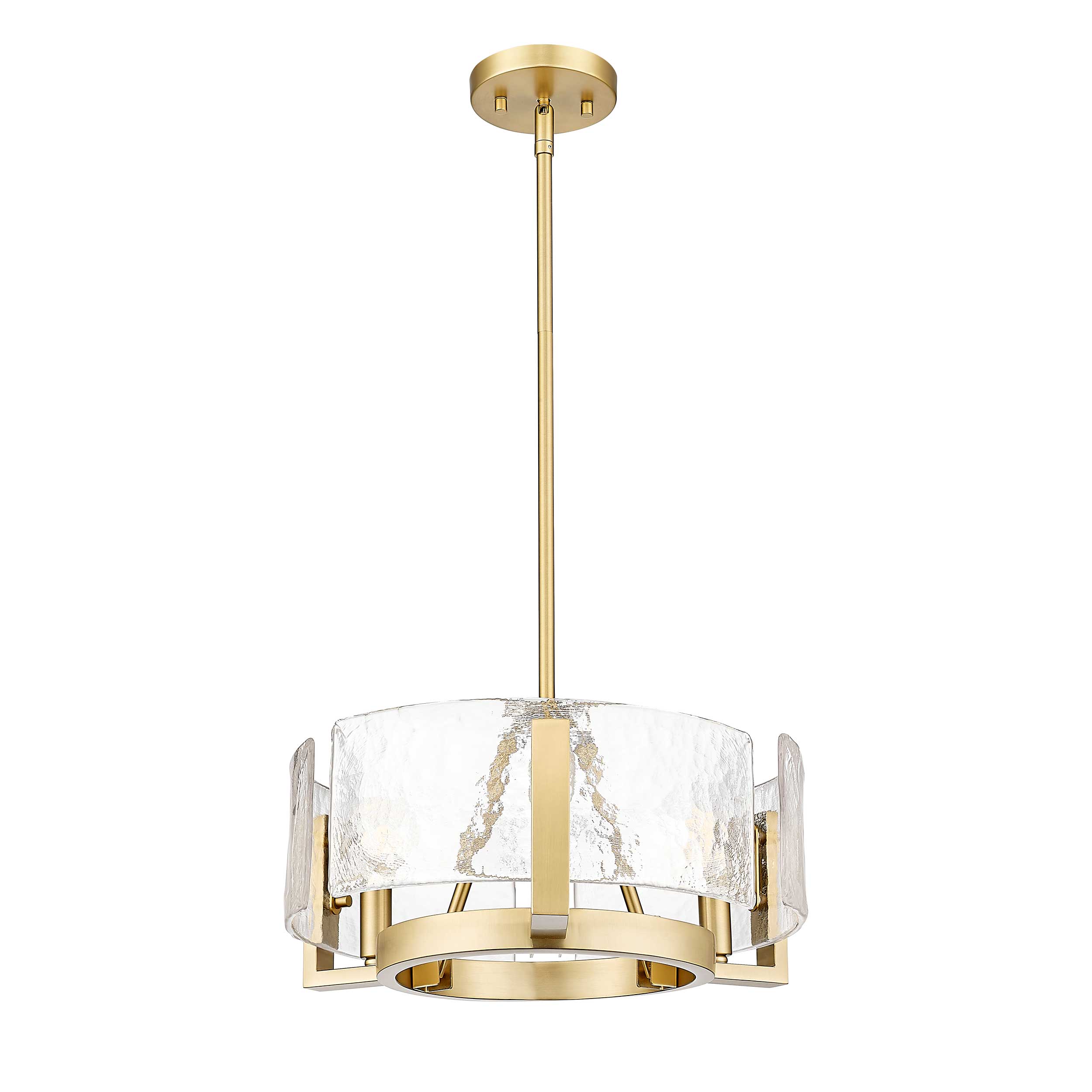 Yep by Golden Lighting Aenon 3-light Chandelier in Brushed Champagne Brass - - Golden Lighting