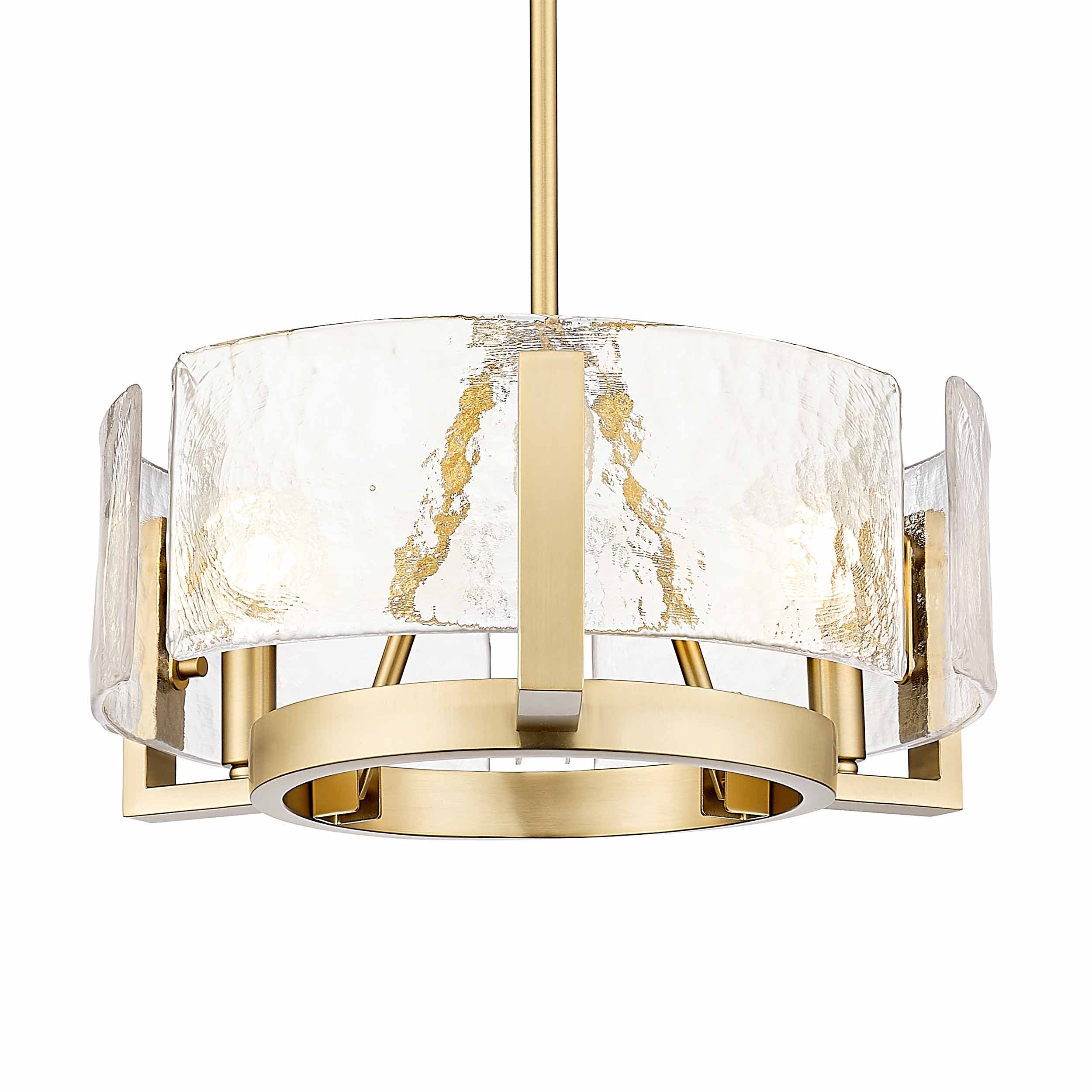 Yep by Golden Lighting Aenon 3-light Chandelier in Brushed Champagne Brass - Default Title - Golden Lighting