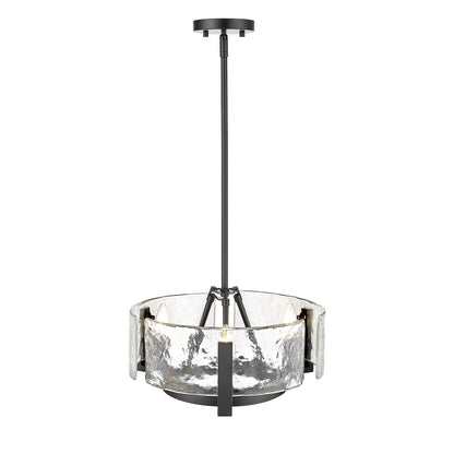 Aenon 3-light Chandelier in Matte Black - - Golden Lighting