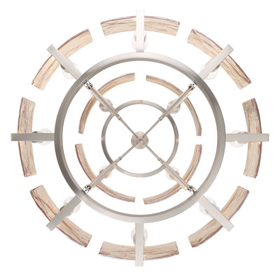 Aenon 12-light 2-tier Chandelier (4+8) in Pewter with Amber Water Glass - - Golden Lighting