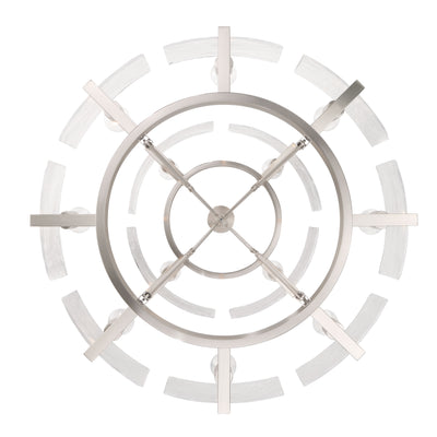 Aenon 12-light 2-tier Chandelier (4+8) in Pewter with Hammered Water Glass - - Golden Lighting