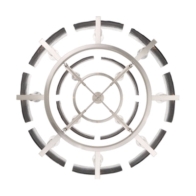 Aenon 12-light 2-tier Chandelier (4+8) in Pewter with Smokey Water Glass - - Golden Lighting