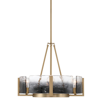 Aenon 4-Light Chandelier in Brushed Champagne Brass with Smokey Water Glass - - Golden Lighting