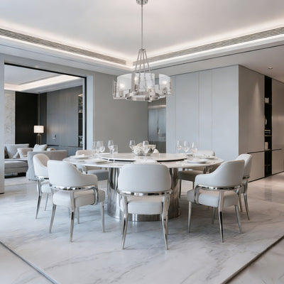 Aenon 4-Light Chandelier in Pewter with Hammered Water Glass - - Golden Lighting