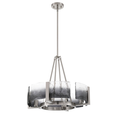 Aenon 4-Light Chandelier in Pewter with Smokey Water Glass - - Golden Lighting