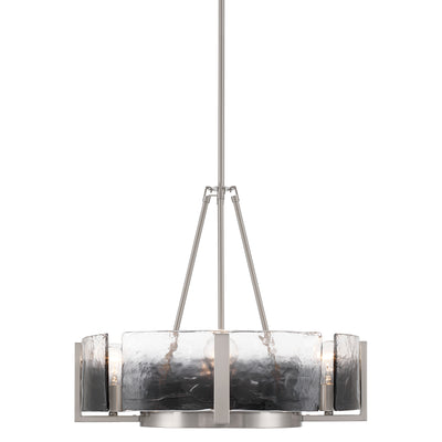 Aenon 4-Light Chandelier in Pewter with Smokey Water Glass - - Golden Lighting