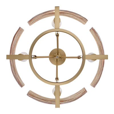 Aenon 4-light Semi-Flush Mount in Brushed Champagne Brass with Amber Water Glass - - Golden Lighting