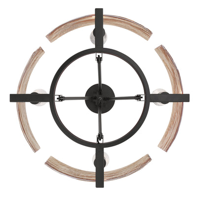 Aenon 4-light Semi-Flush Mount in Matte Black with Amber Water Glass - - Golden Lighting