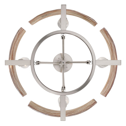 Aenon 4-light Semi-Flush Mount in Pewter with Amber Water Glass - - Golden Lighting