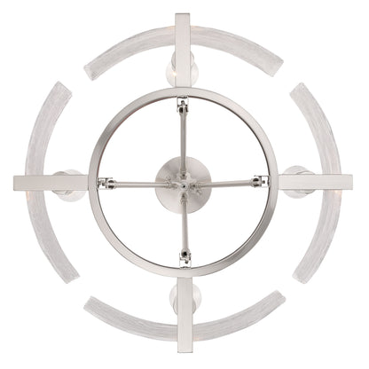 Aenon 4-light Semi-Flush Mount in Pewter with Hammered Water Glass - - Golden Lighting