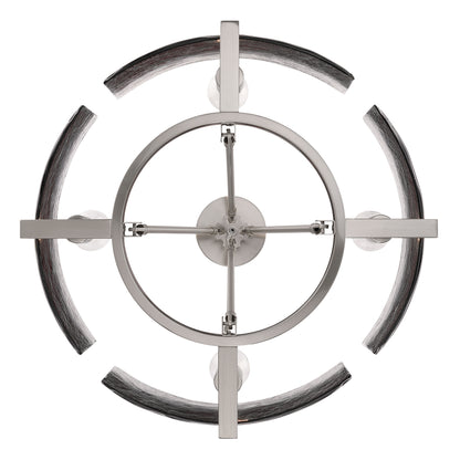 Aenon 4-light Semi-Flush Mount in Pewter with Smokey Water Glass - - Golden Lighting