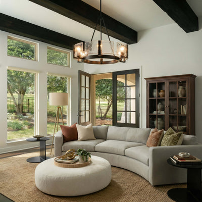 Aenon 6-light Chandelier in Matte Black - - Golden Lighting
