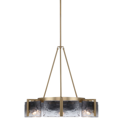 Aenon 6-light Chandelier in Brushed Champagne Brass with Smokey Water Glass - - Golden Lighting