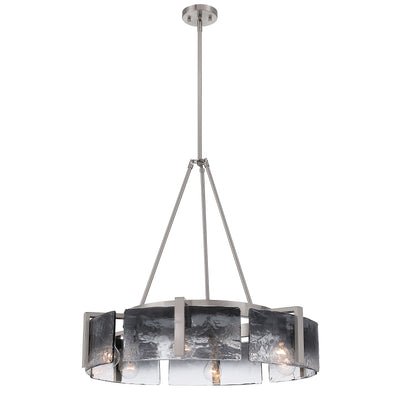Aenon 6-light Chandelier in Pewter with Smokey Water Glass - - Golden Lighting