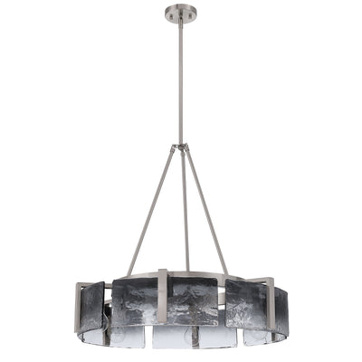 Aenon 6-light Chandelier in Pewter with Smokey Water Glass - - Golden Lighting