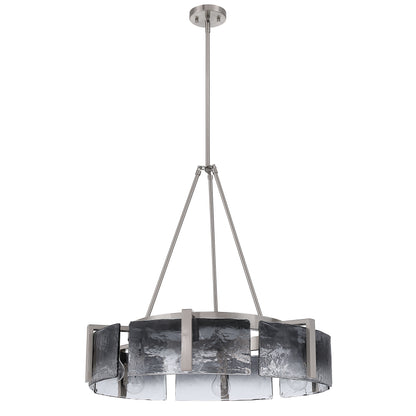Aenon 6-light Chandelier in Pewter with Smokey Water Glass - - Golden Lighting