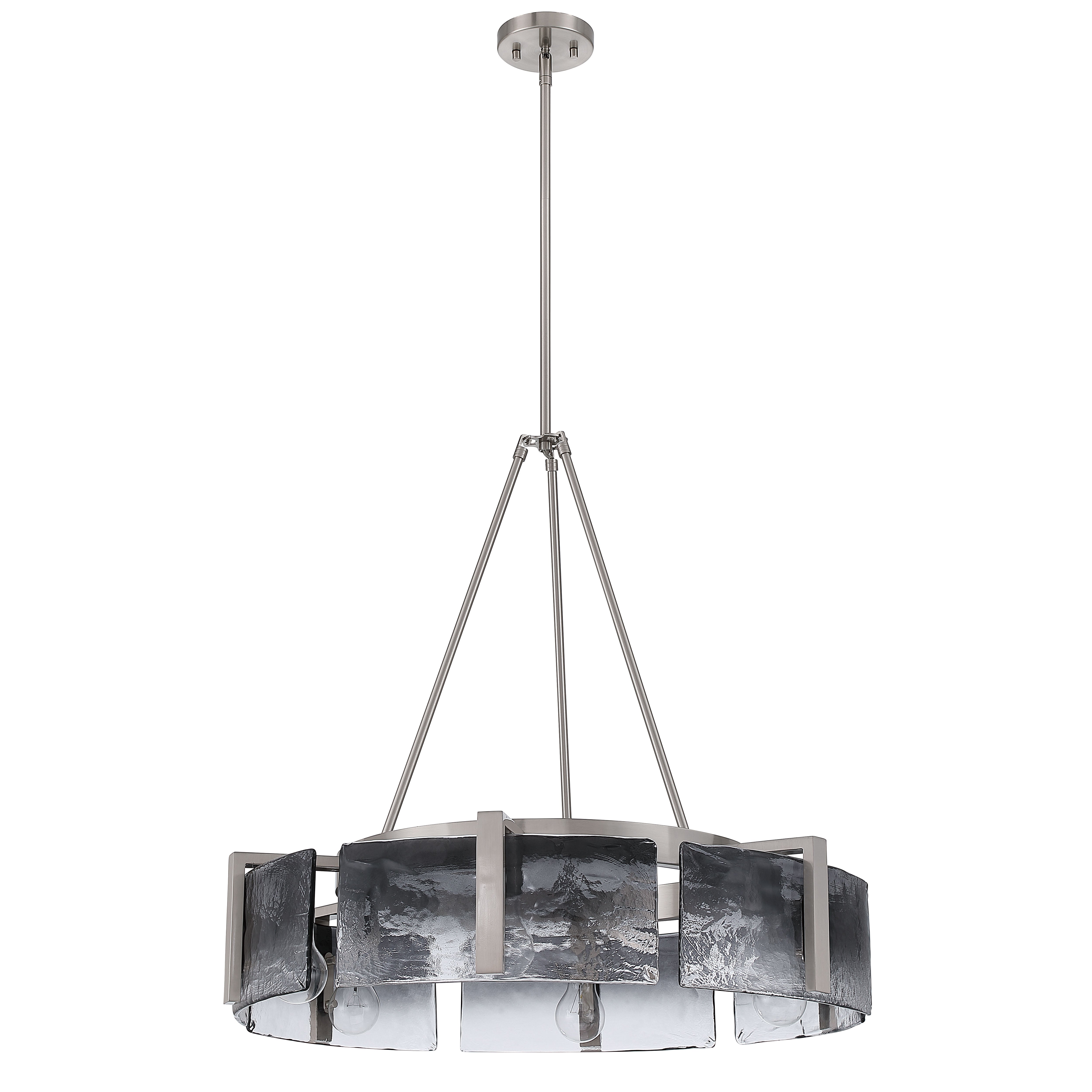 Aenon 6-light Chandelier in Pewter with Smokey Water Glass - - Golden Lighting